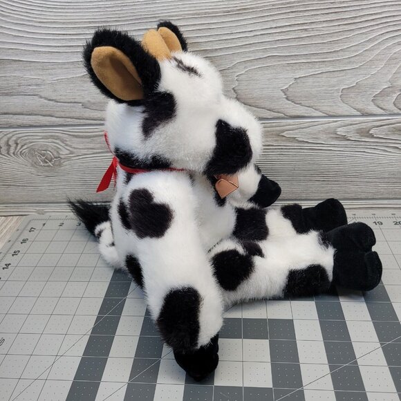 Build A Bear Plush Holstein Cow Bovine Bell on Red Ribbon Farm Animal 1997 Vtg - Picture 4 of 10